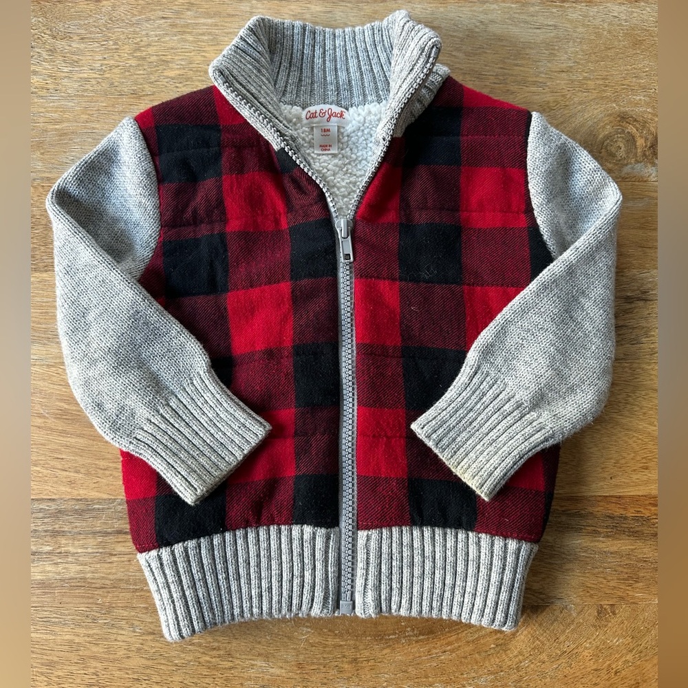 Cat & Jack - zip up sweater jacket, size 18 months